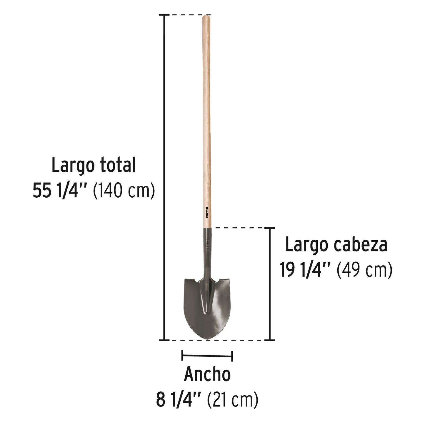 Pala de punta mango largo 22507 pretul Pieza