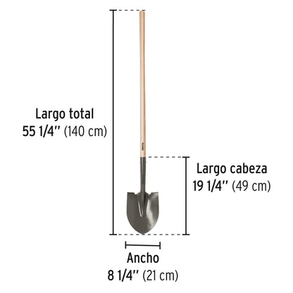 Pala de punta mango largo 22507 pretul Pieza