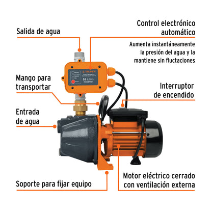 Bomba de agua con presurizador 1hp control electronico automatico 19397 truper Pieza