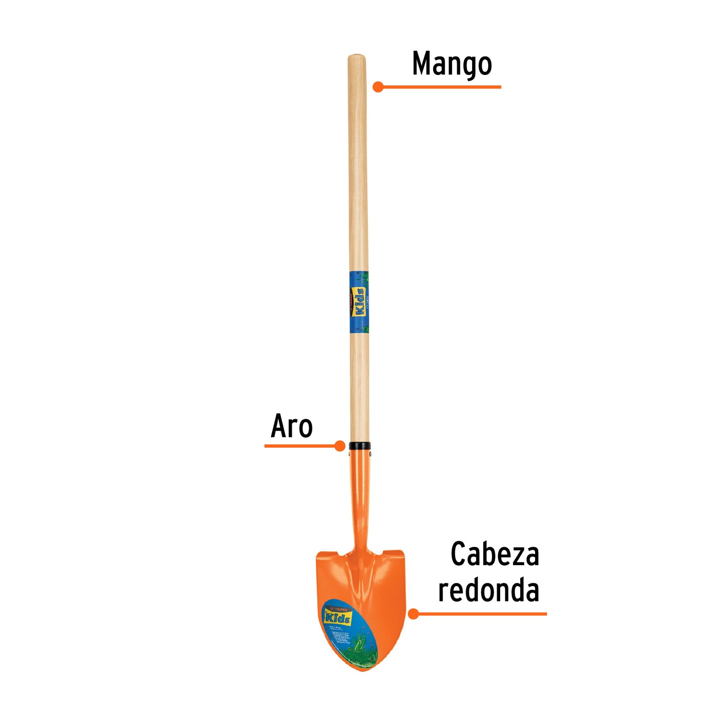 Pala redonda para niños mango 30 17239 truper Pieza