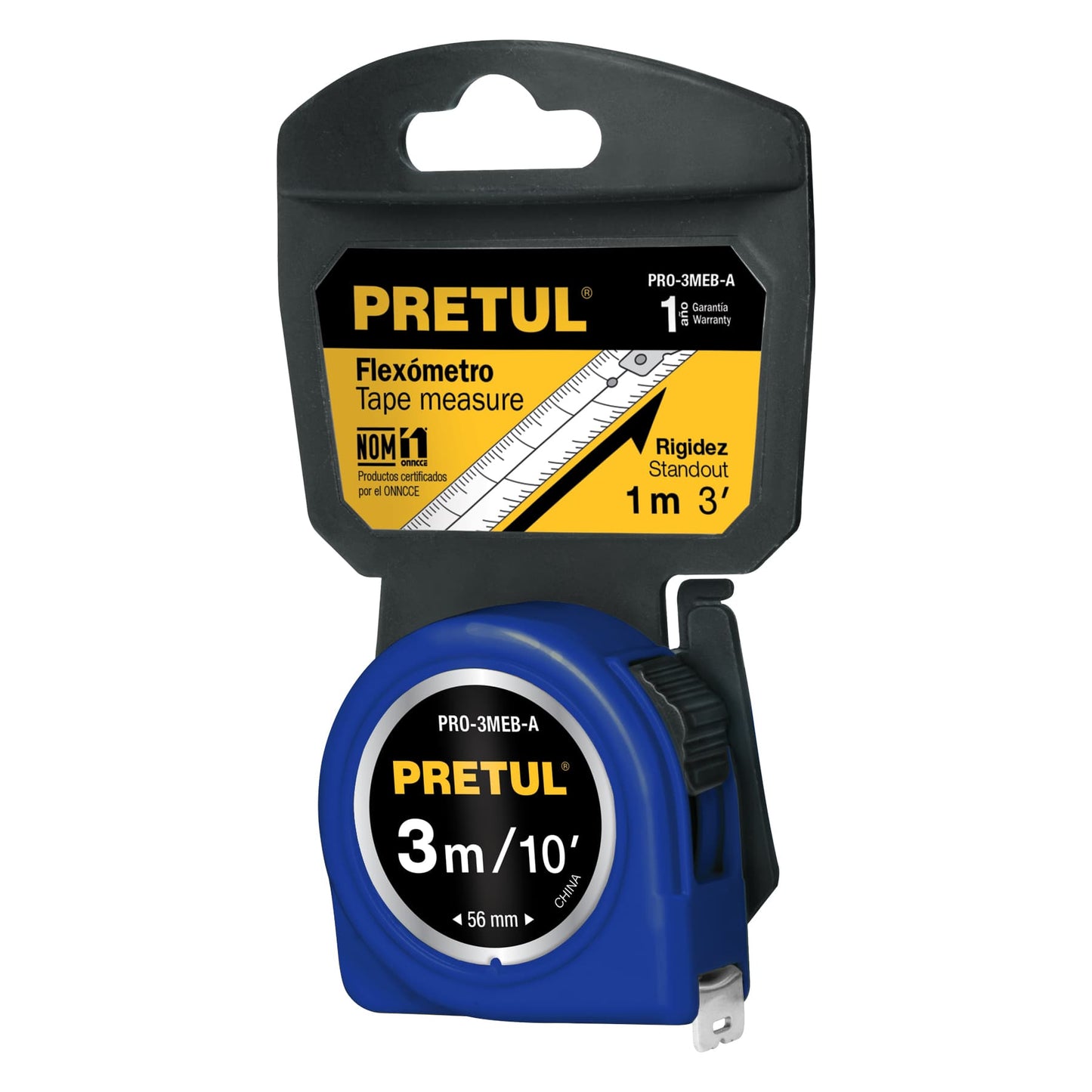 Flexometro azul 3 m cinta 1/2p pretul tarjeta plastica 21609 pretul Pieza