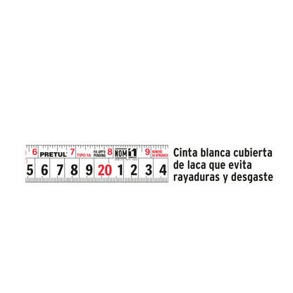 Flexometro 5 mt cinta 3/4 amarillo en tarjeta 21606 pretul Pieza