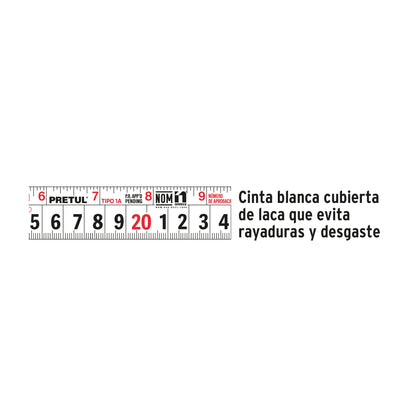 Flexometro amarillo 8m cinta 1p pretul tarjeta plastica pretul21603 Pieza