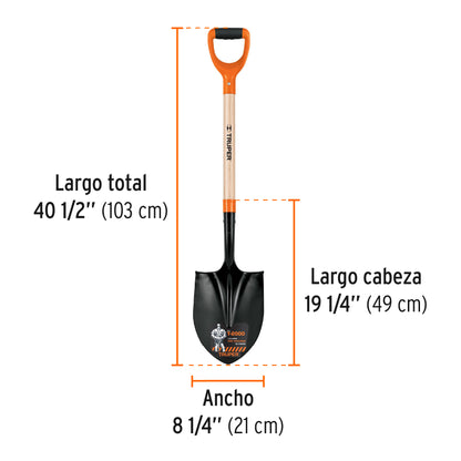 Pala de punta t-2000 puño Y mango 291/2p 17160 truper Pieza