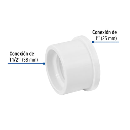 Reduccion bushing hidraulica 1 1/2 x 1 ced 40 45537 Pieza