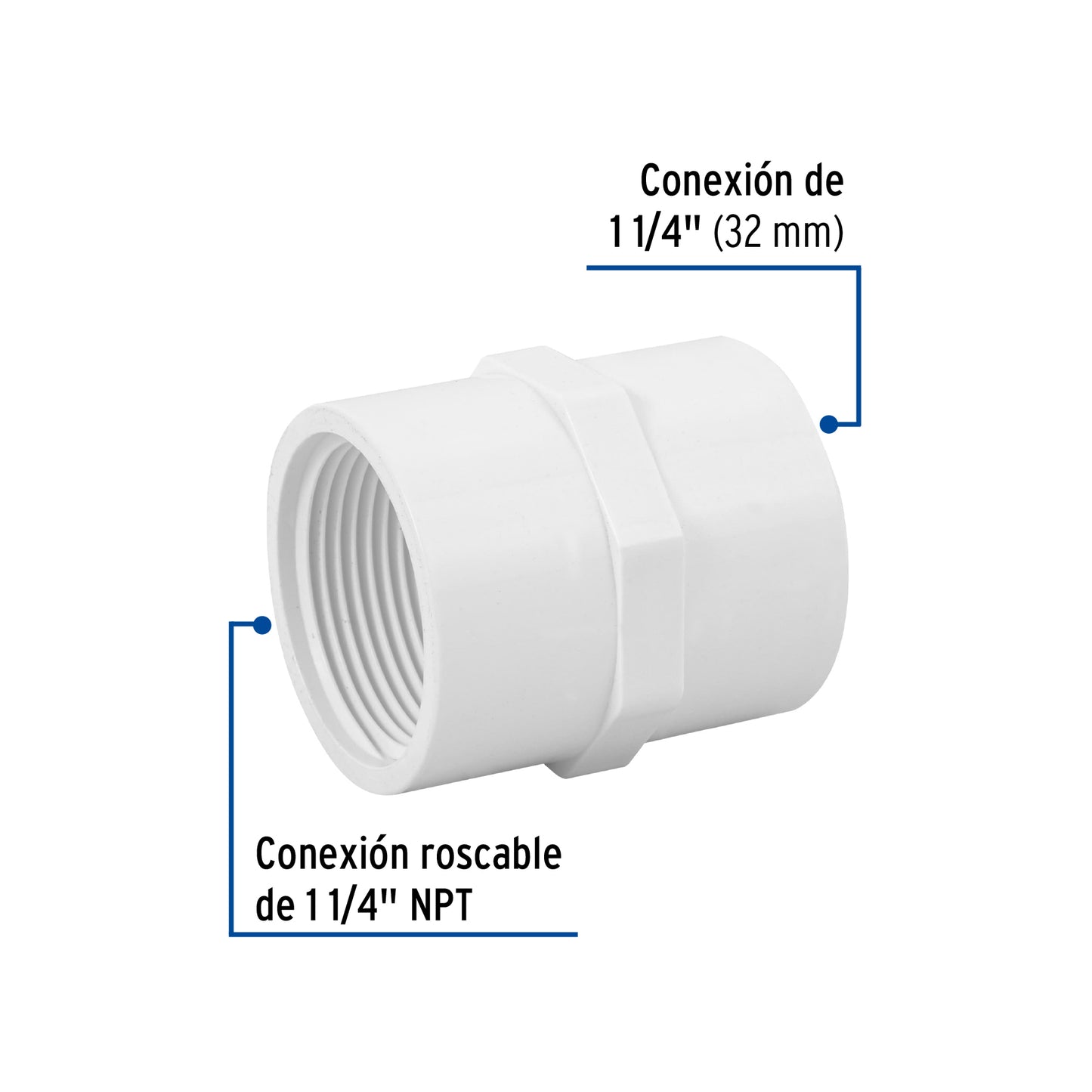 Adaptador hembra de PVC 1 1/4 45548 Foset Pieza