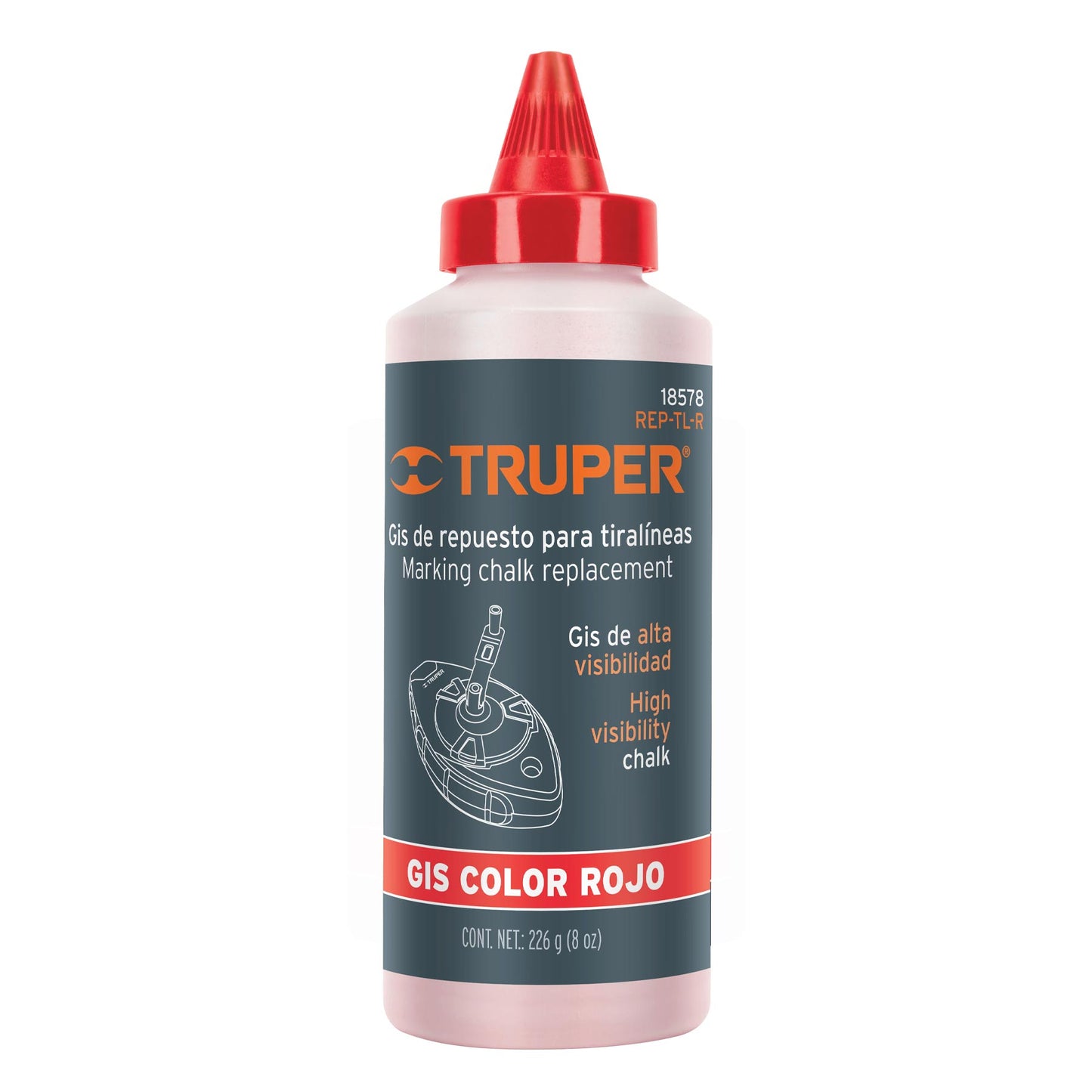 Repuesto gis rojo tiralineas 8 oz 18578 Truper Pieza