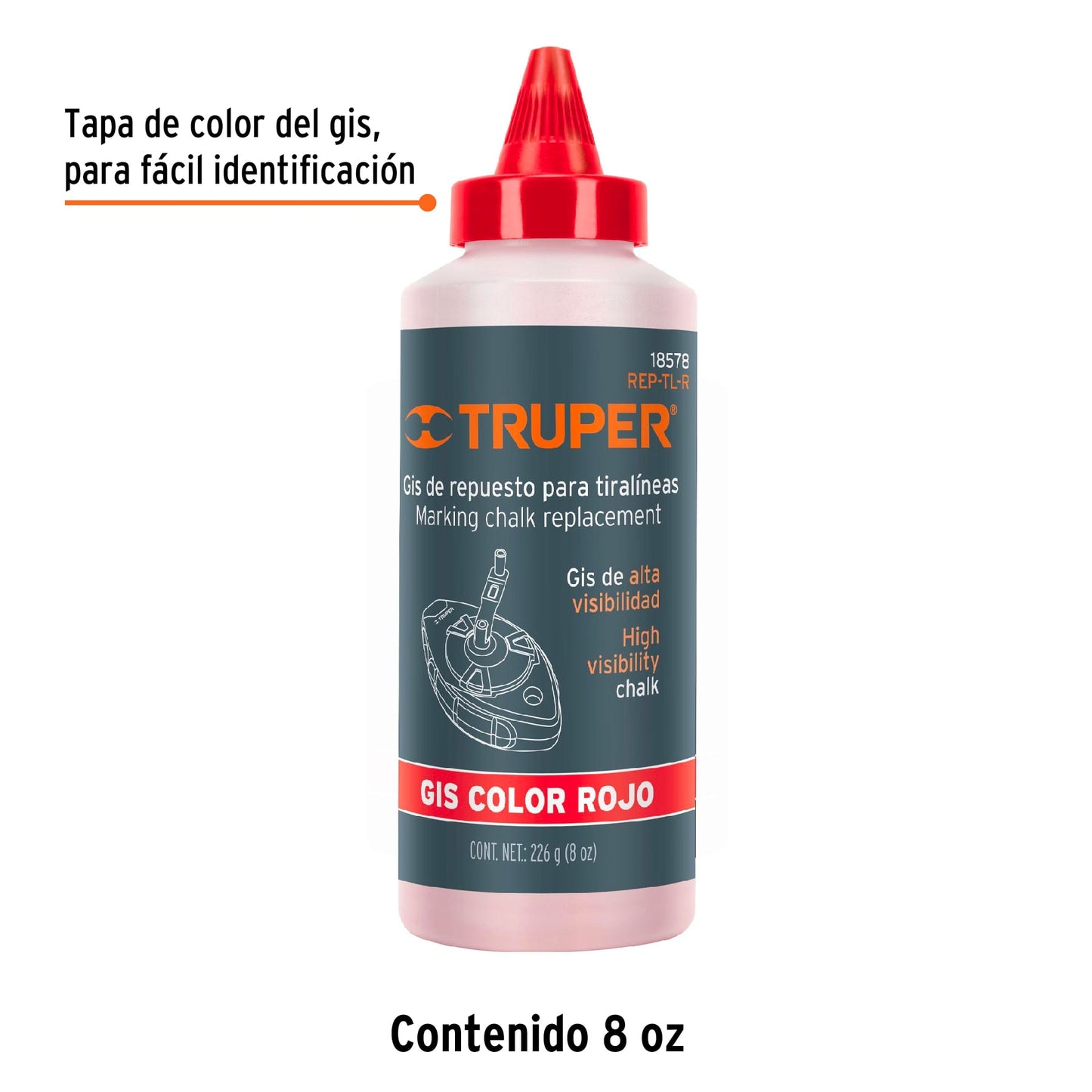 Repuesto gis rojo tiralineas 8 oz 18578 Truper Pieza