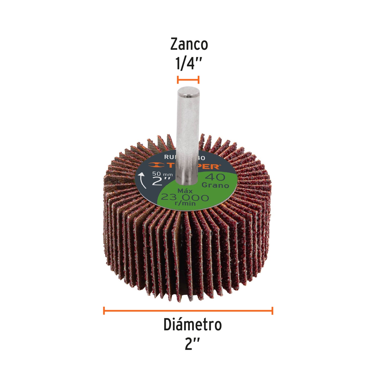 Rueda flap de 2p grano 40 13036 Truper Pieza