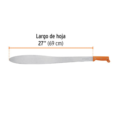 Machete Caguayano 27 cacha naranja remachada 15880 Truper Pieza