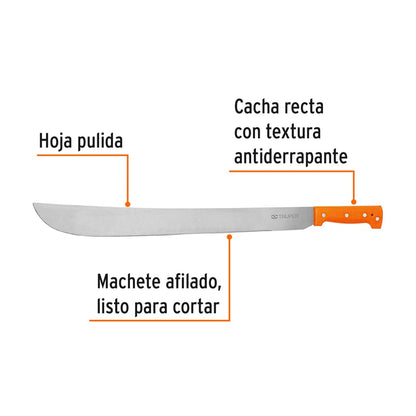 Machete estandar 22p cacha naranja truper Pieza