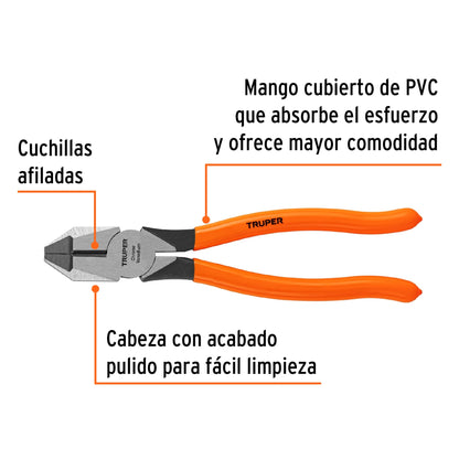 Pinza profesional para electricista 8p mango de vinil truper 17304 Pieza