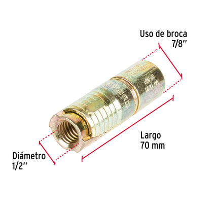 Taquete de expansion 1/2 sin tornillo  47368 Fiero Pieza