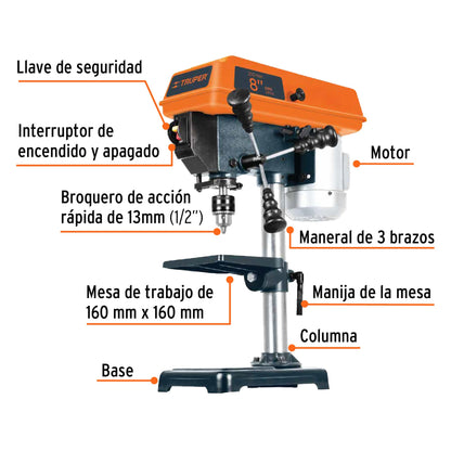 Taladro de piso 1/2 x 8p 16174 truper Pieza