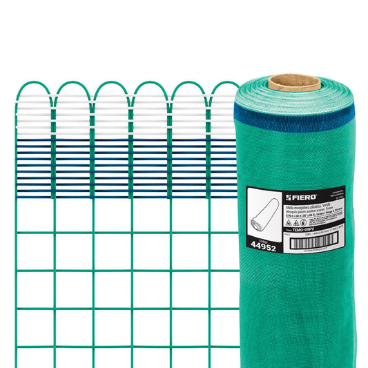 Malla mosquitera plastica 0.90 x 30 m verde 44952 Fiero Metro