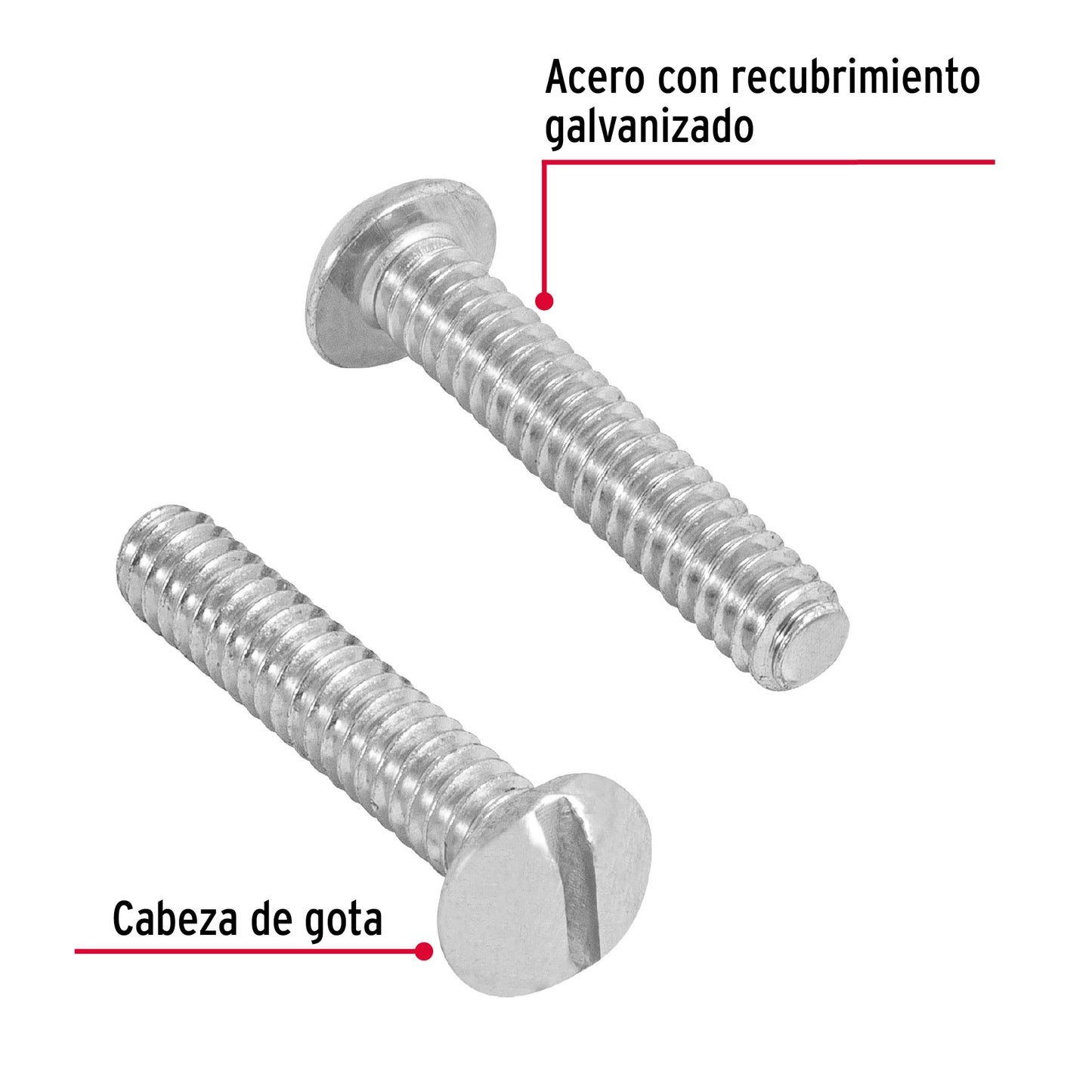 Tornillo tipo estufa 3/16 x 1     44617 Fiero Pieza