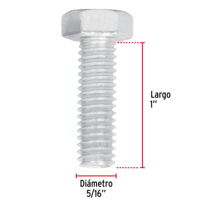 Tornillo galvanizado hexagonal 5/16 x 1 44566 fiero Pieza