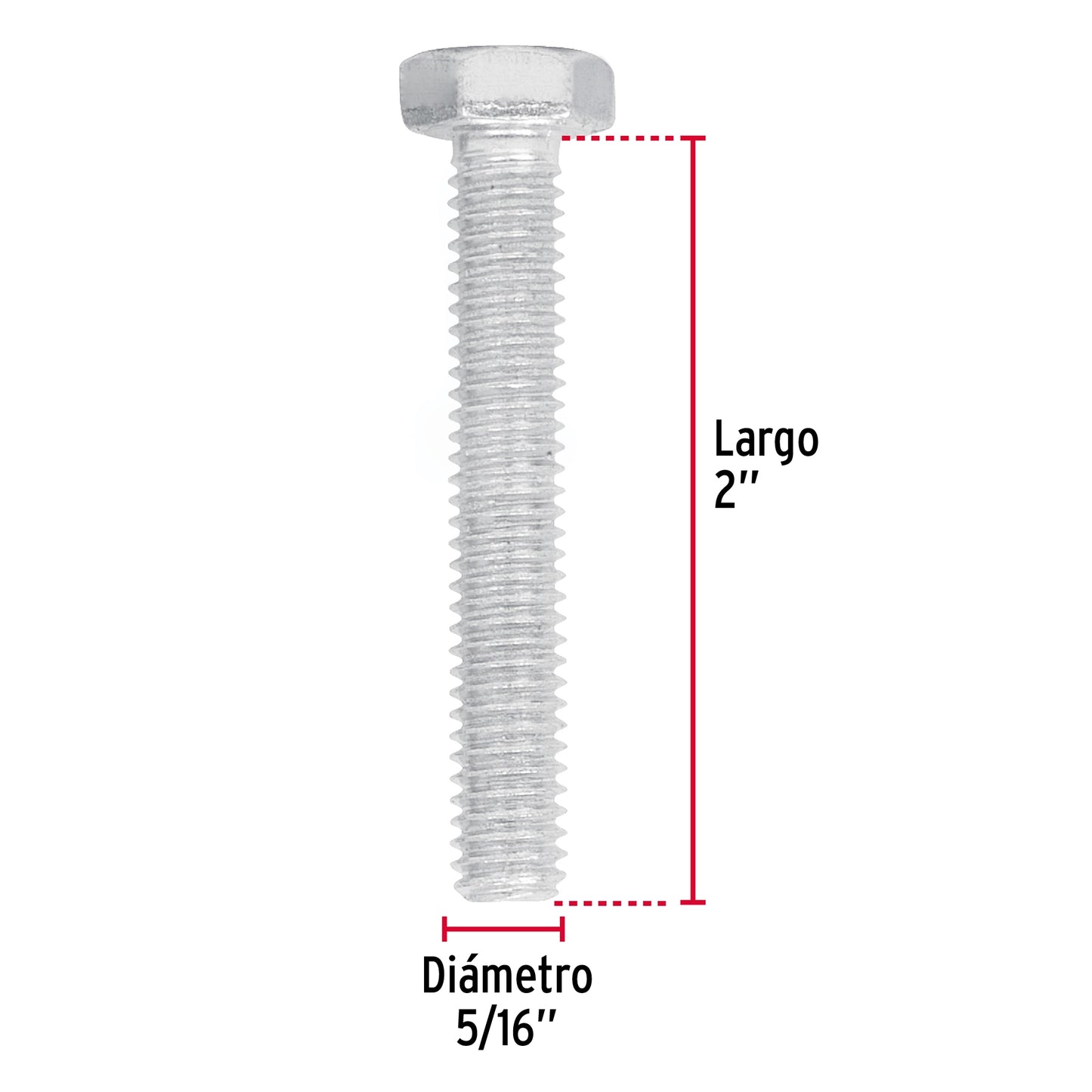 Tornillo galvanizado hexagonal 5/16 x 2 44569 fiero Pieza