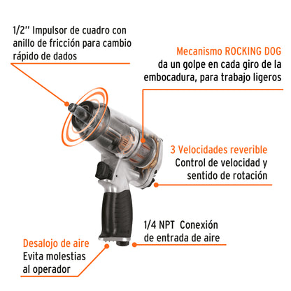 Pistola impacto neumatica de impacto 1/2 kit 19372 truper Pieza