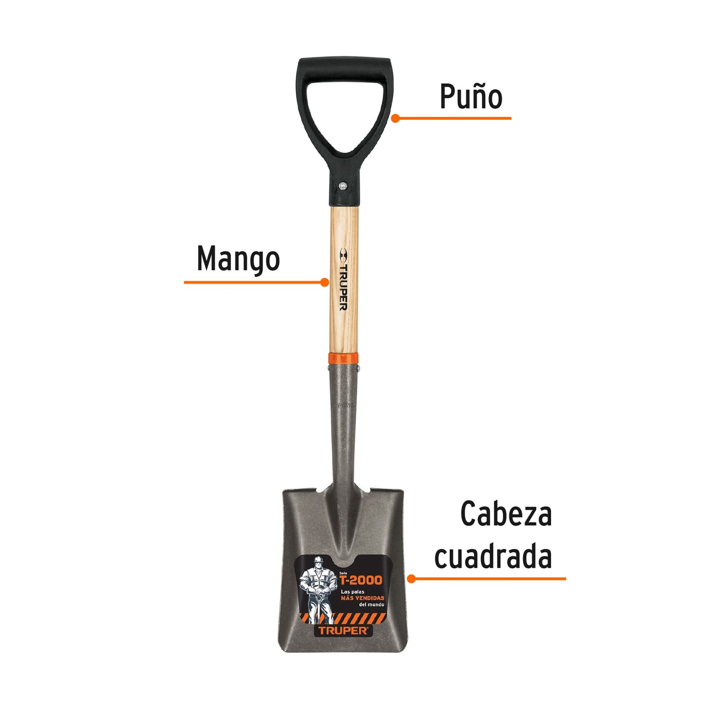Pala cajuelera cuadrada puño pdp truper17194 Pieza