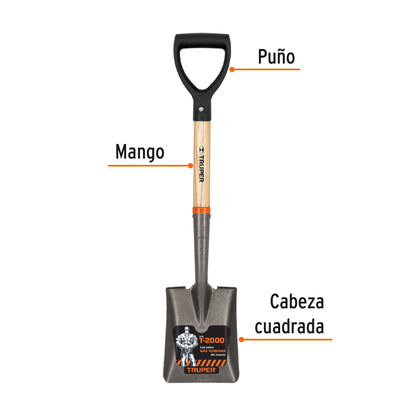 Pala cajuelera cuadrada puño pdp truper17194 Pieza