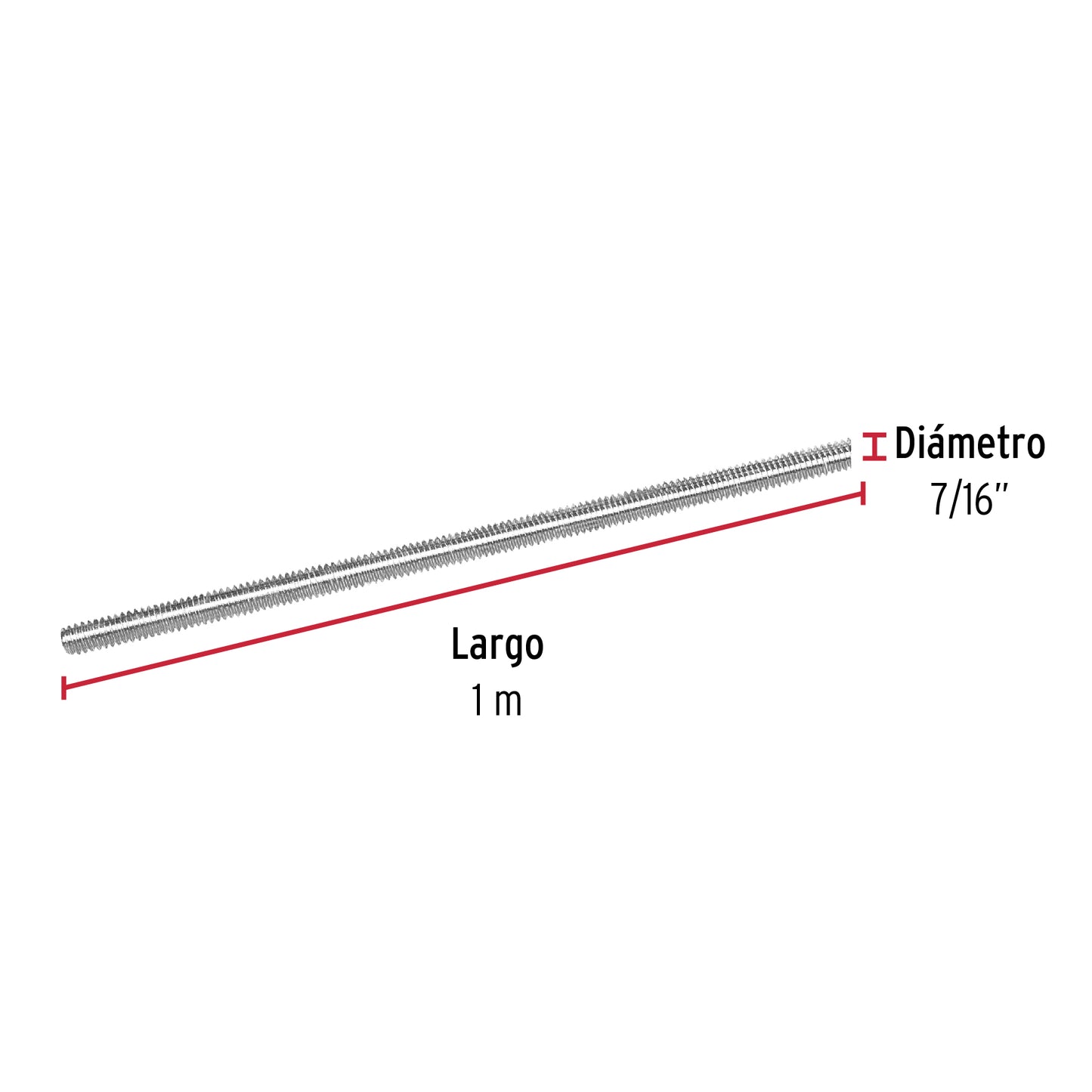 Varilla roscada 7/16 x 1m 42414 Fiero Pieza