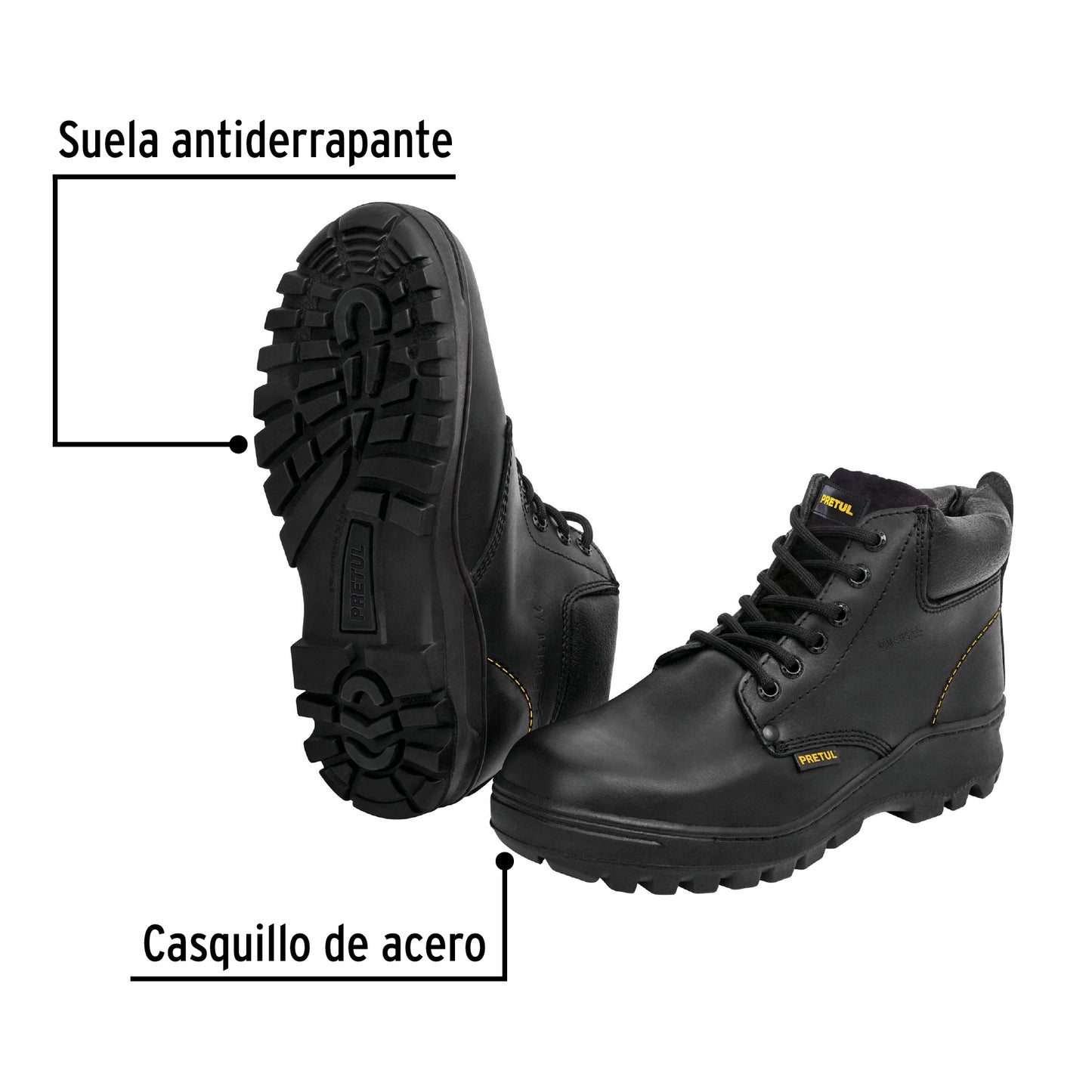 Zapatos con casco num 23 negro agujeta bicolor 26061 pretul Par